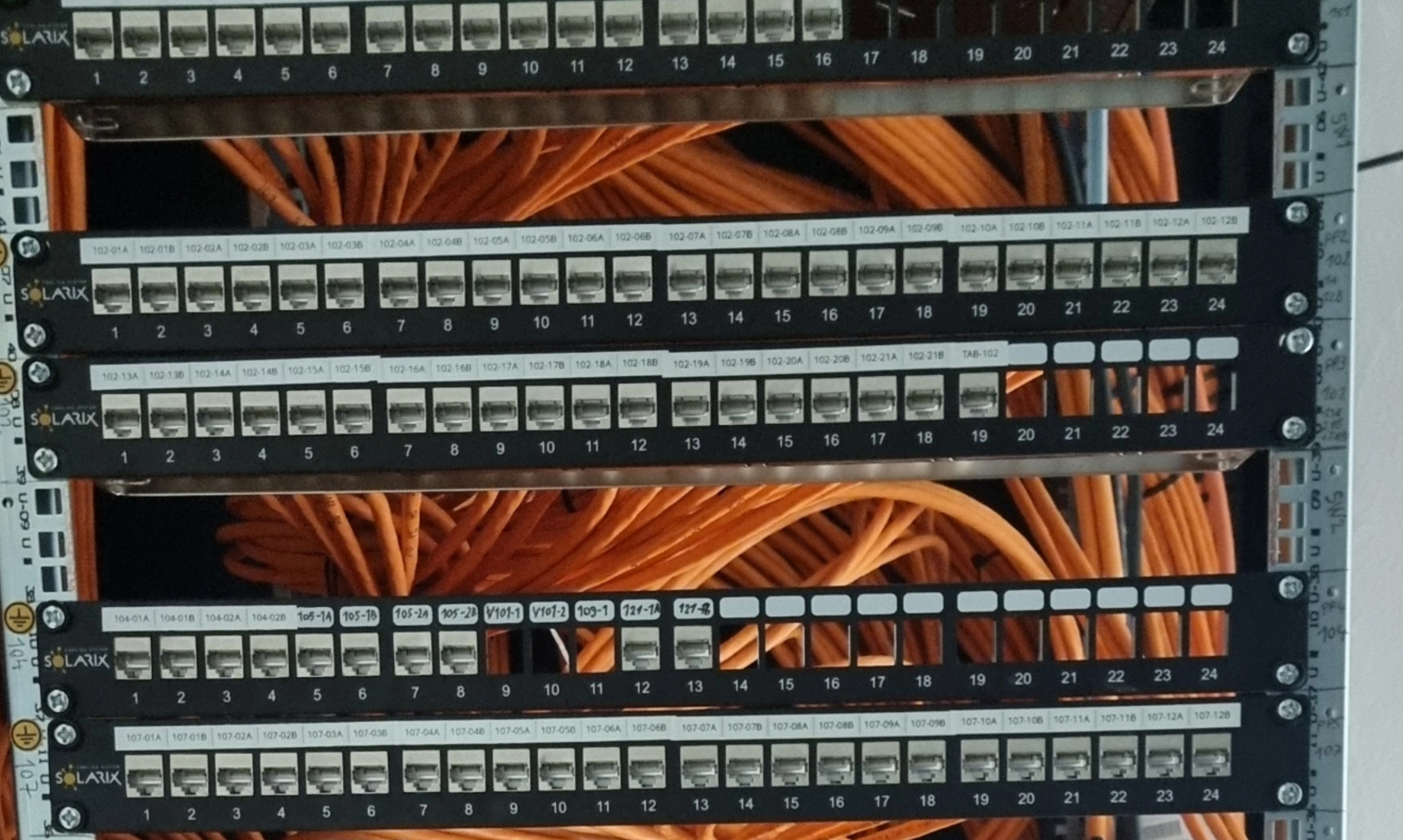 Rack and network infrastructure in a school building